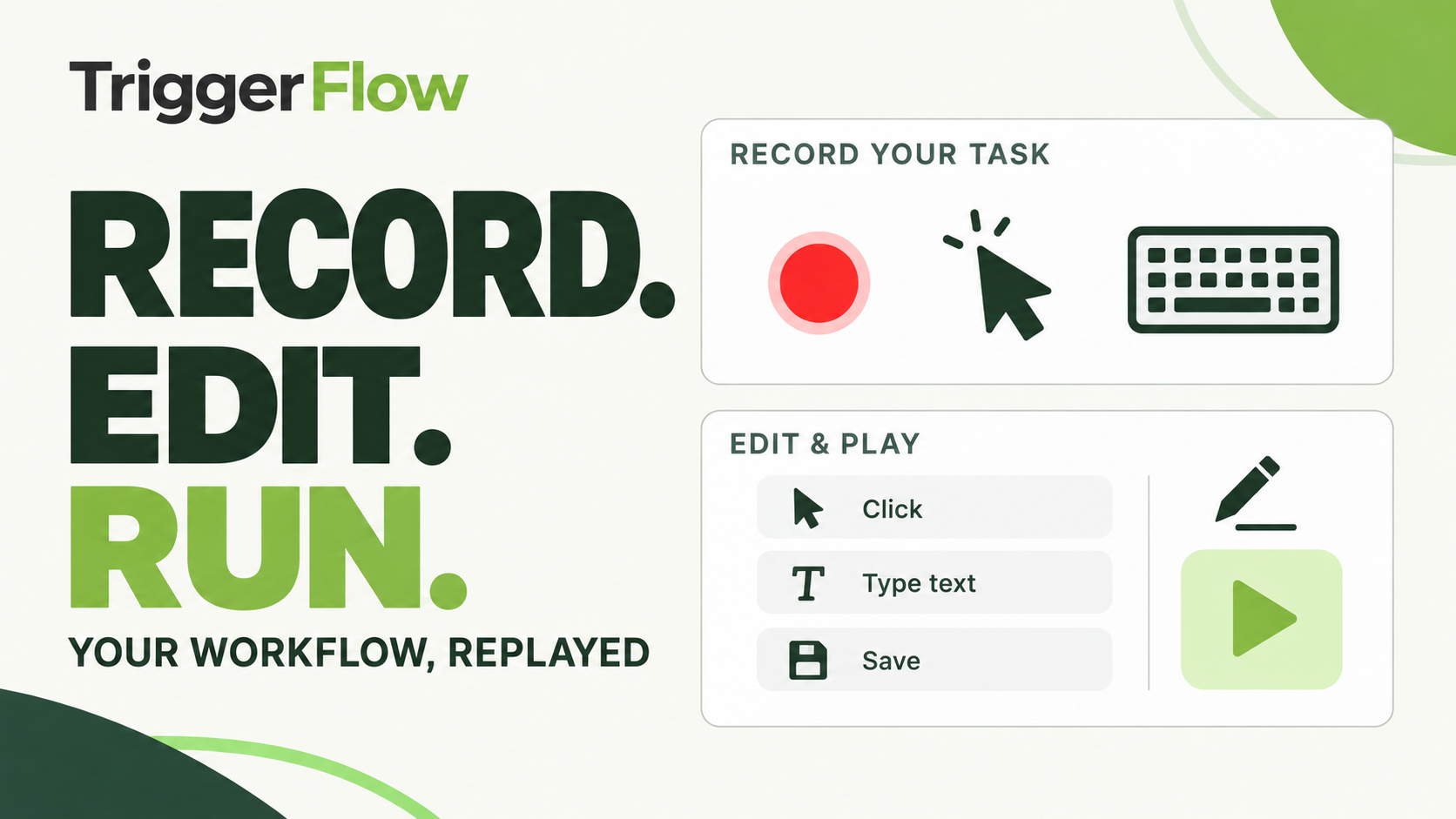 TriggerFlow tutorial: Record your workflow, edit it and run it again